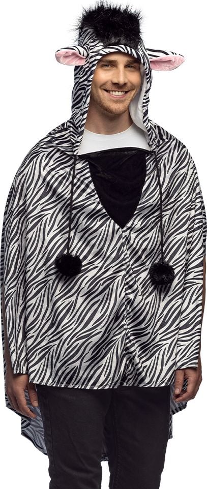 Zebra Poncho Deluxe Onesize