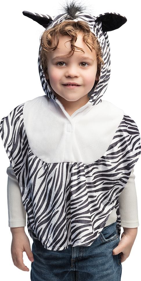 Zebra Poncho met Afneembare Staart Kinderen