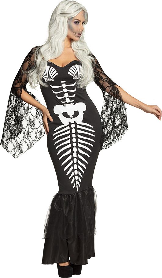 Zeemeermin skelet jurk vrouwen