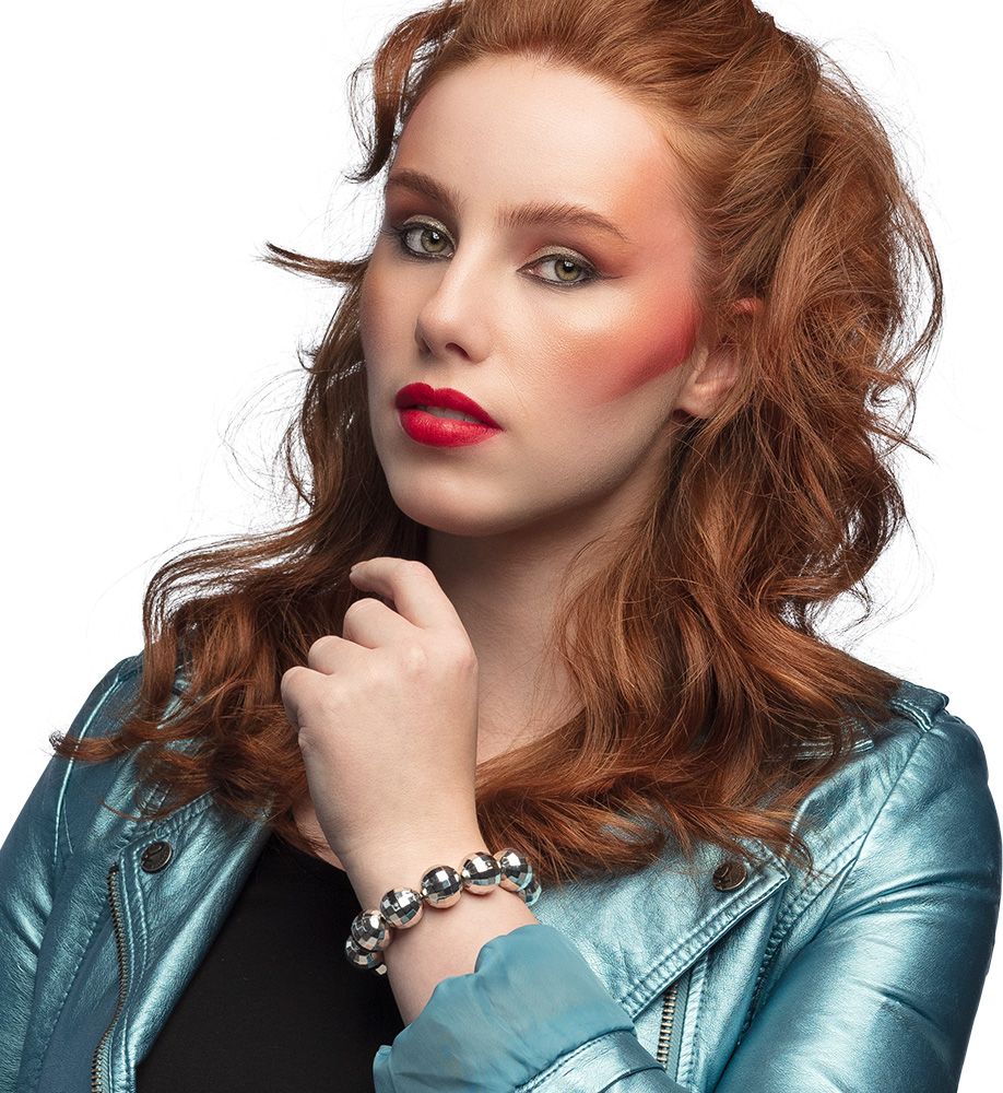 Zilver Discoballen Armband 80's