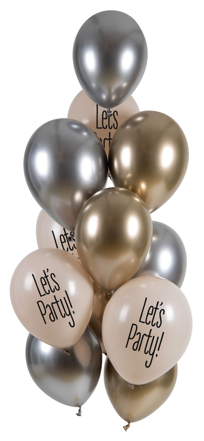 Zilver gouden Let's party ballonnen set