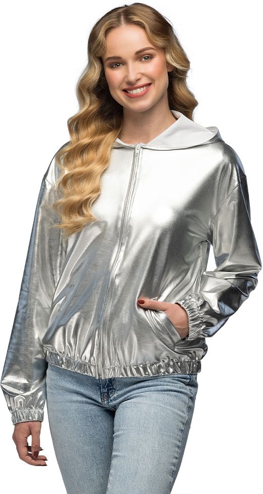 Zilver Old School Trainingjacket Dames Festival Fout