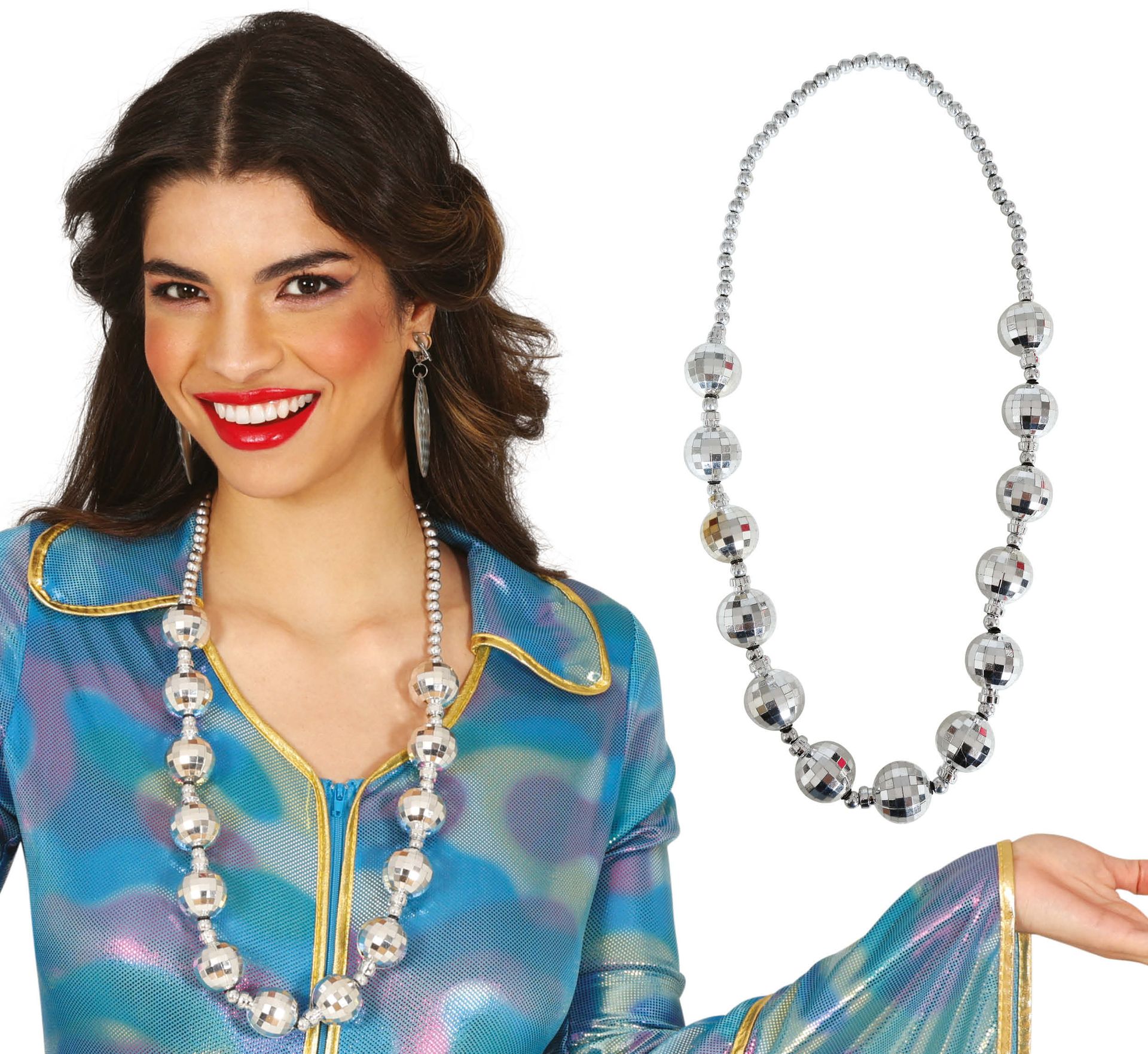 Zilveren 70's Disco Ketting