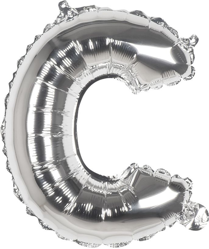 Zilveren ballon letter C