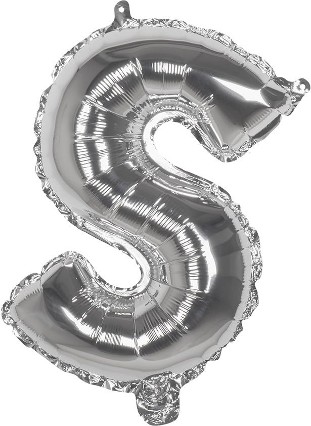 Zilveren ballon letter S