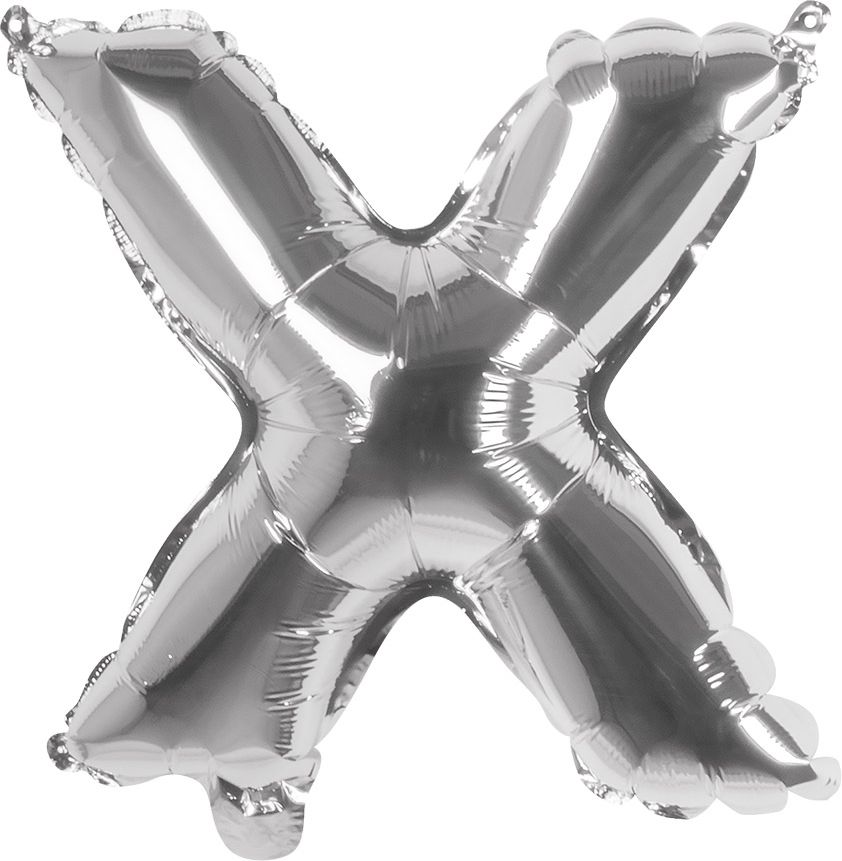 Zilveren ballon letter X