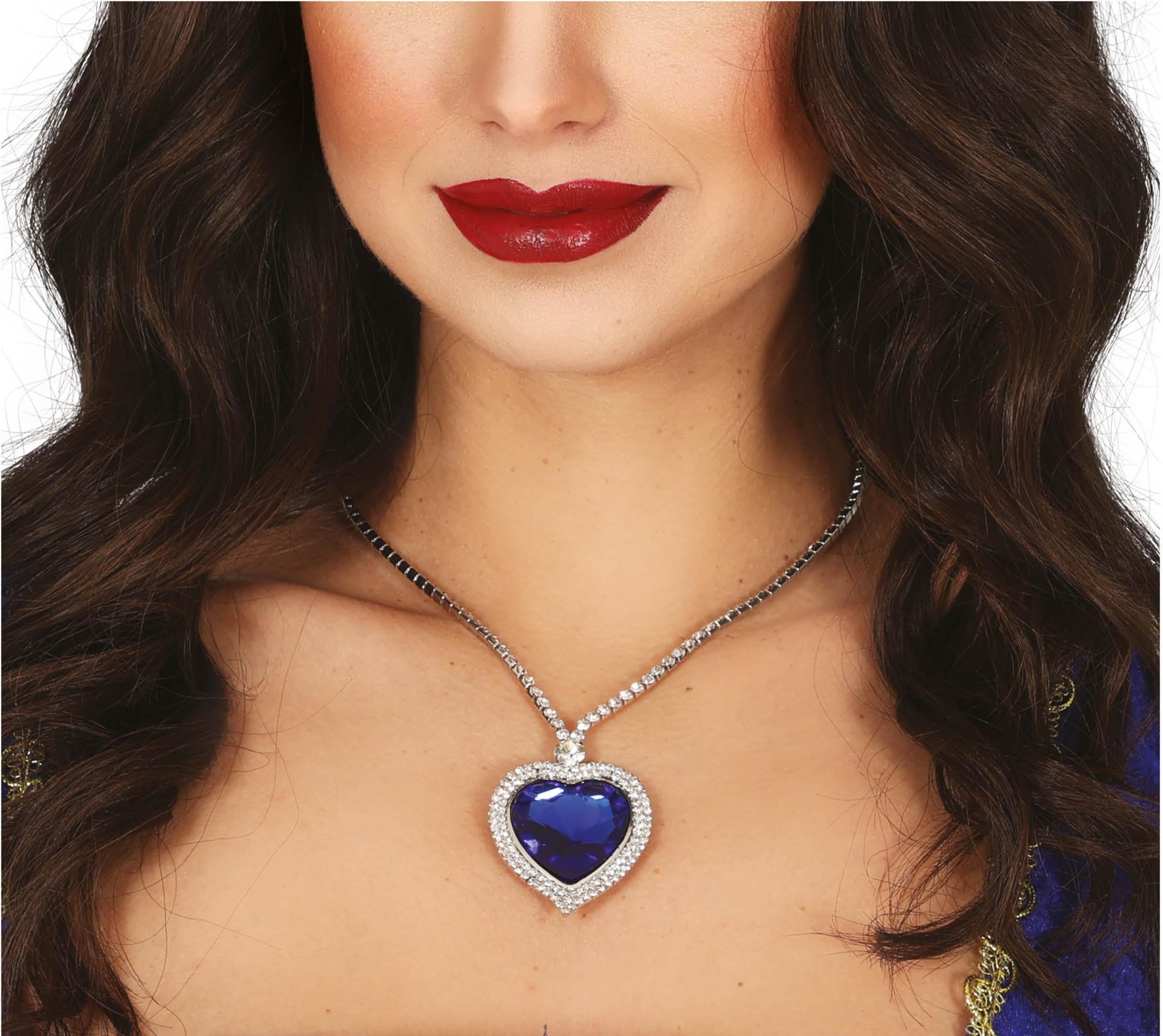 Zilveren Blauw Hart Halsketting