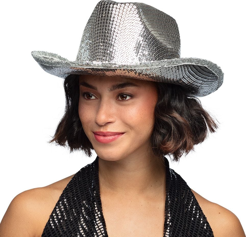 Zilveren Glitter Cowboyhoed met Pailletten