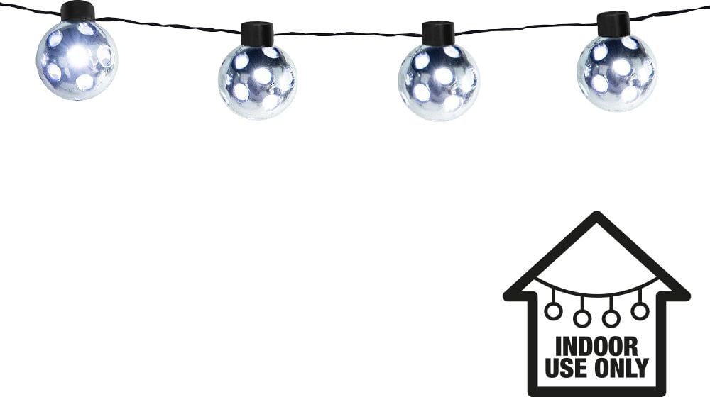 Zilveren LED Lichtsnoer Partybal