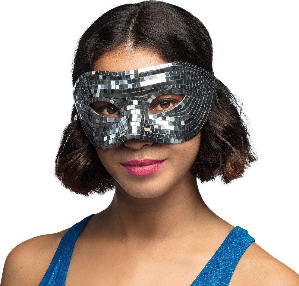 Zilveren Pailletten Disco Oogmasker 80's