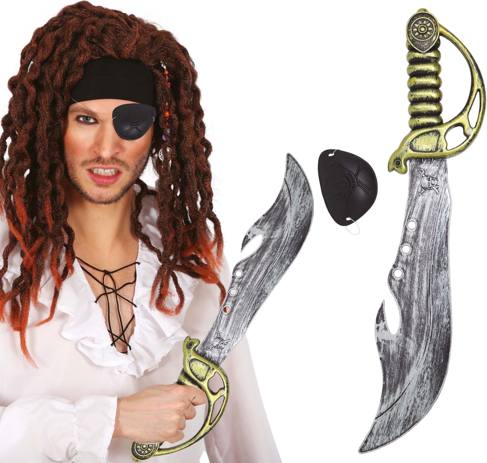 Zilveren Piraten Zwaard met Ooglapje