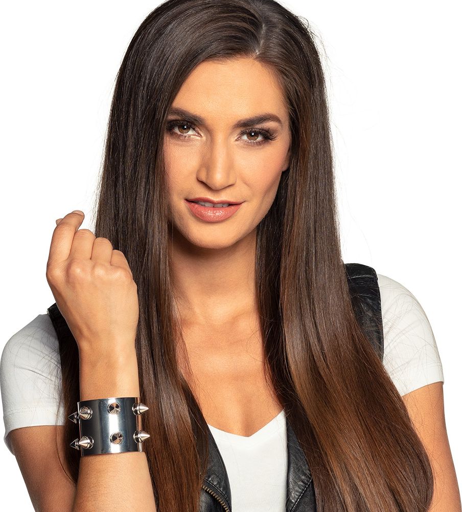 Zilveren punk armband