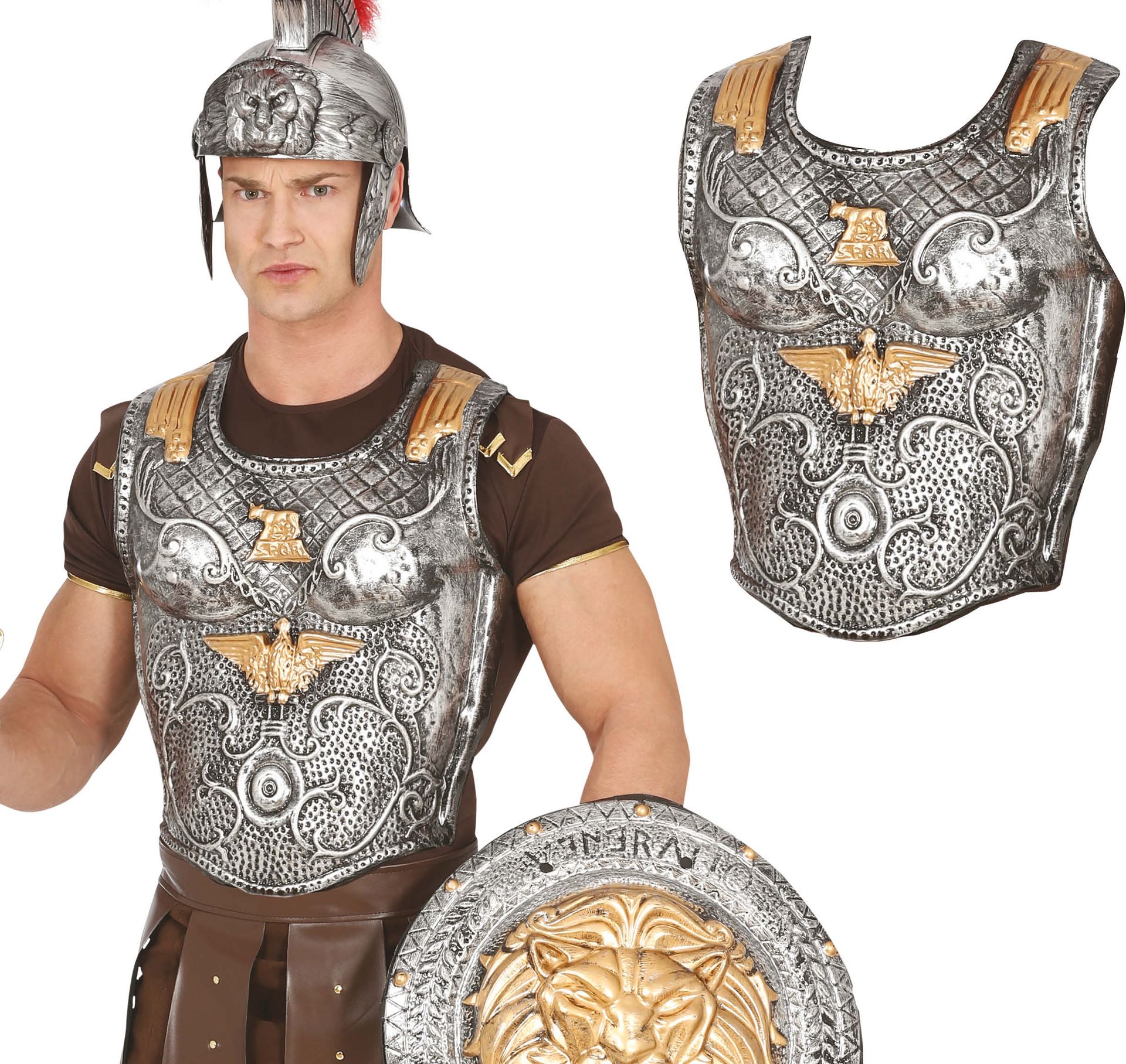 Zilveren Romeins Pantser Vest