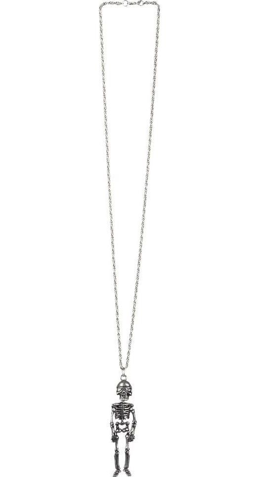 Zilveren skelet ketting