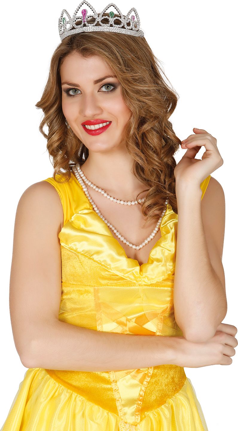 Zilveren tiara met edelstenen