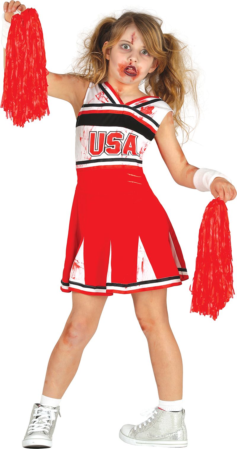 Zombie cheerleader jurk kind