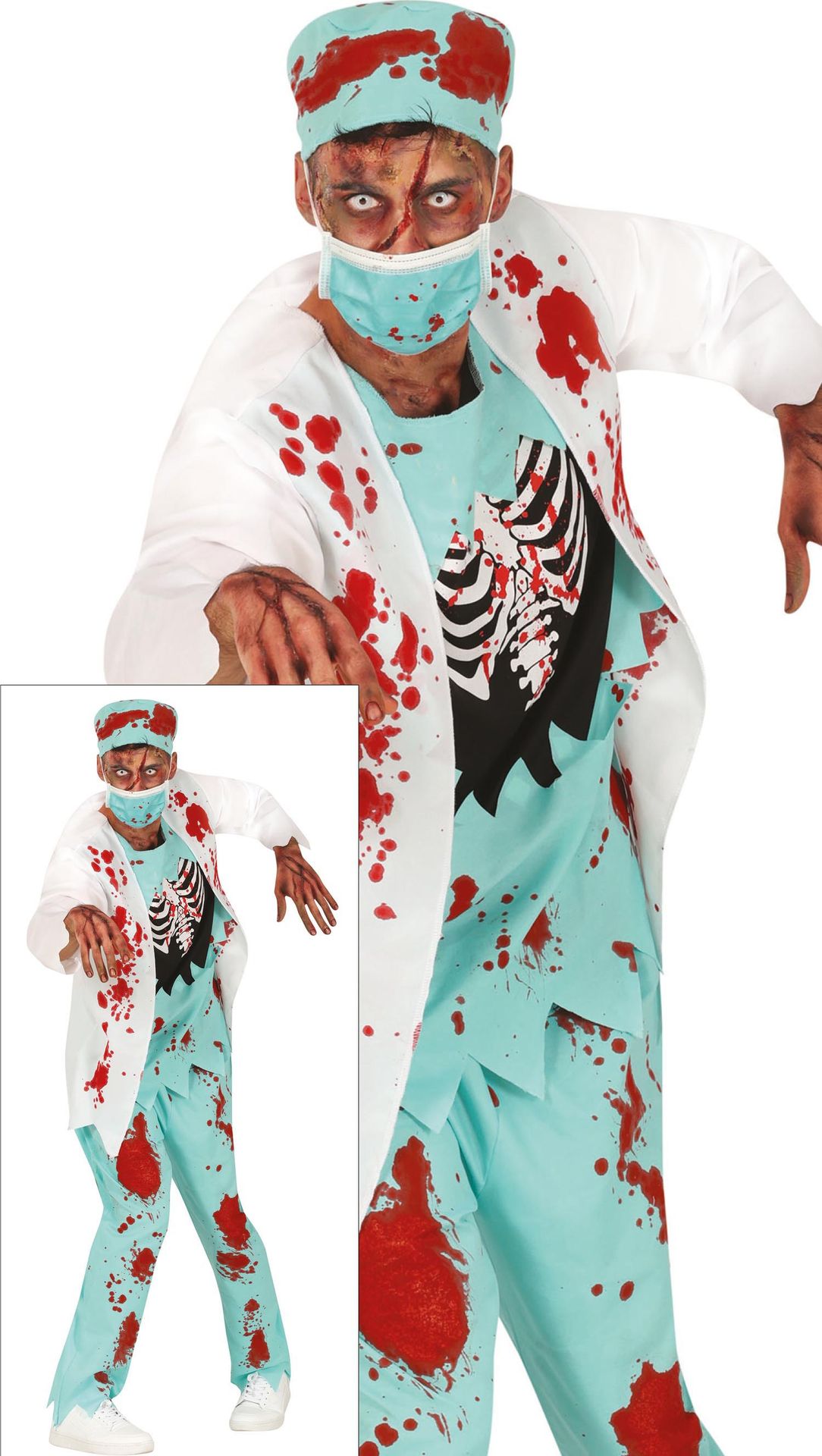 Zombie chirurg kostuum halloween