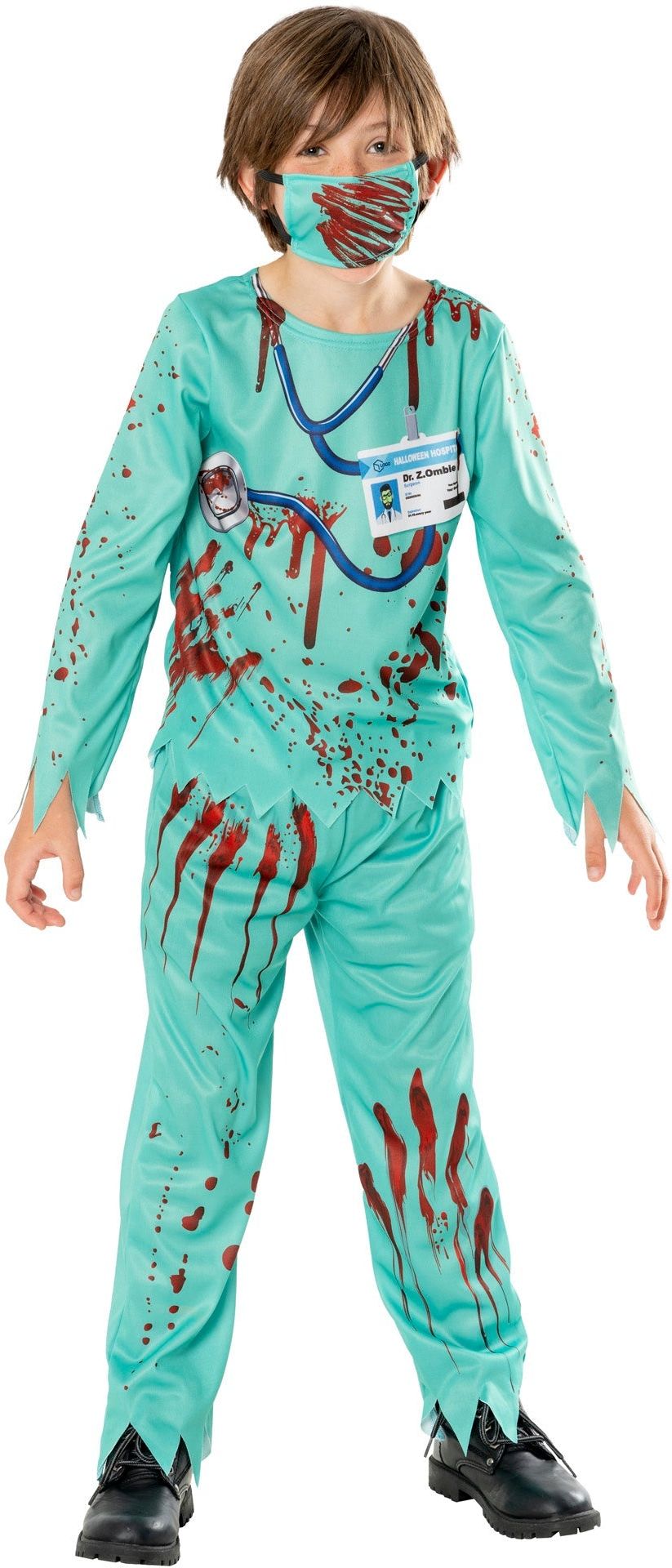 Zombie Dokter Outfit Kind Blauw