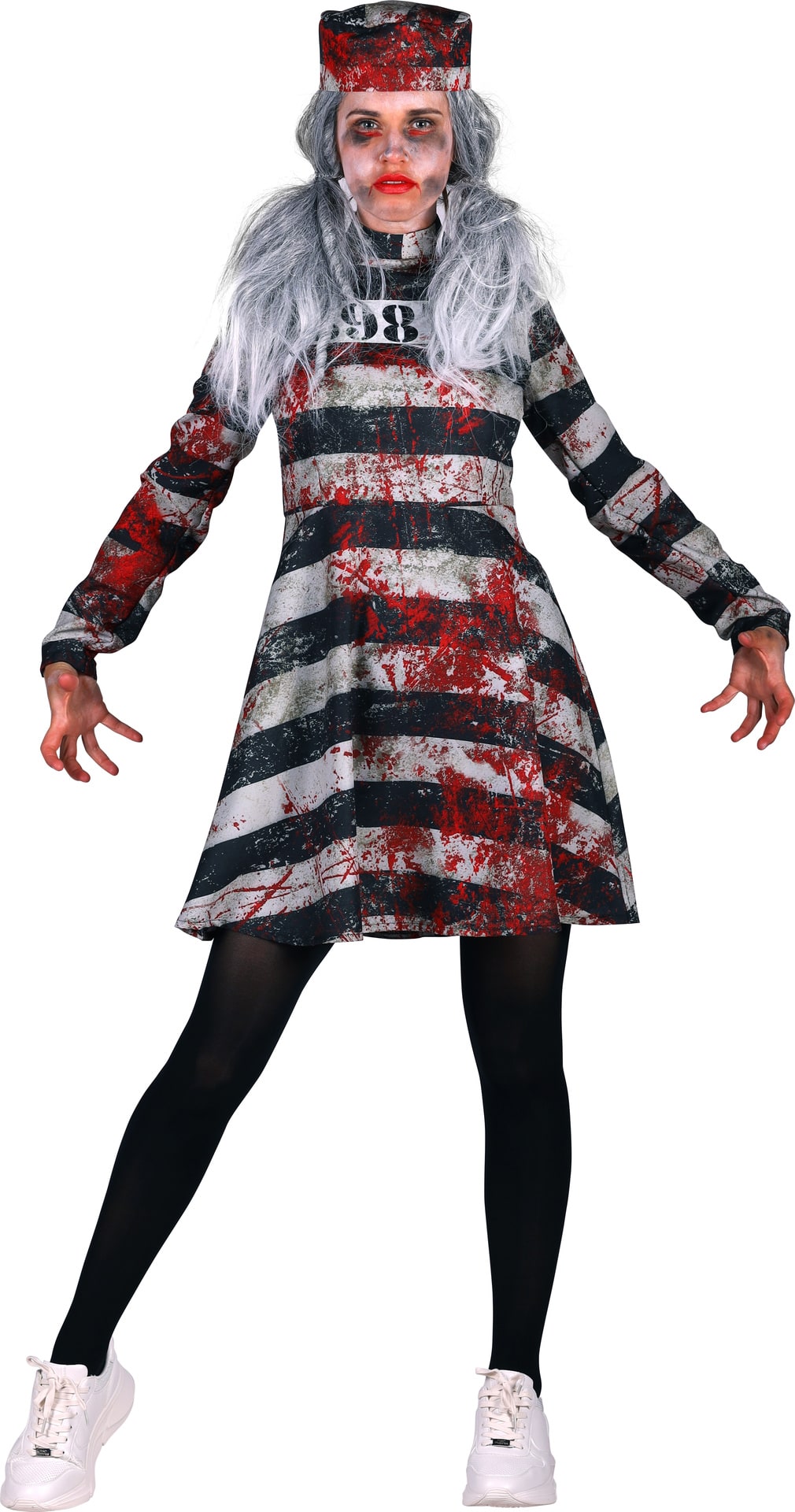 Zombie Gevangene Kostuum Dames met Bloed Halloween
