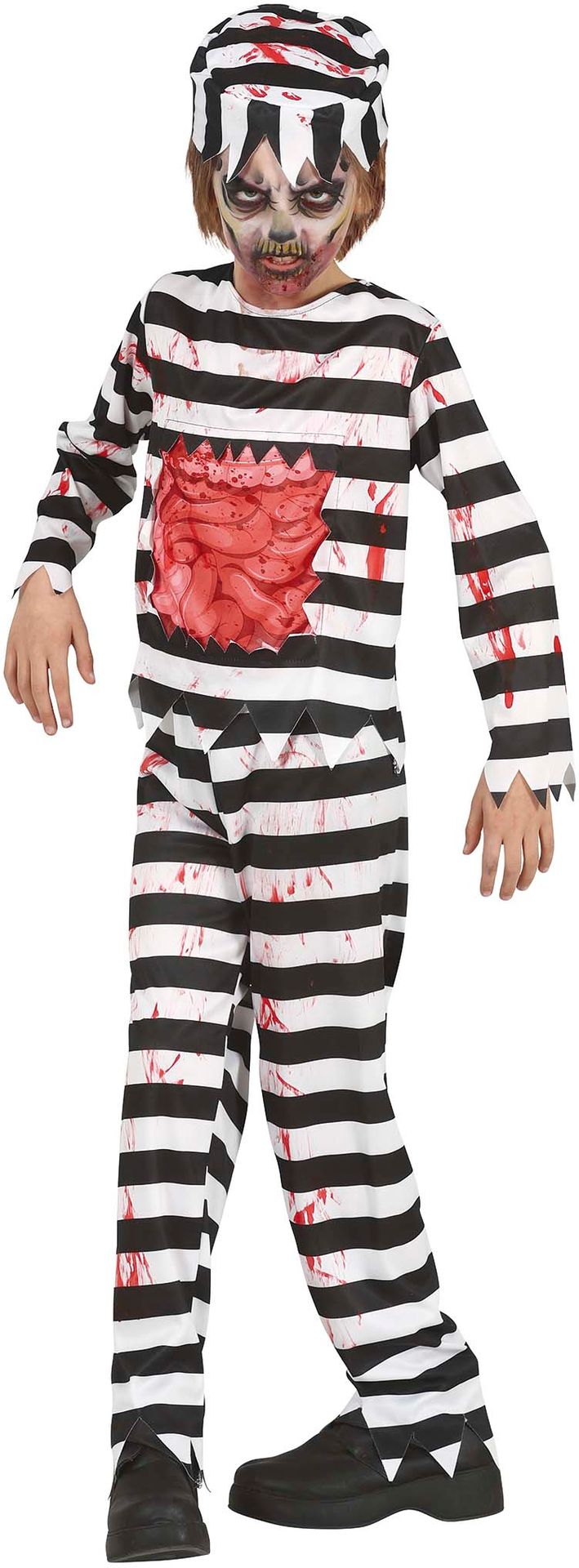 Zombie gevangene open buik outfit jongens