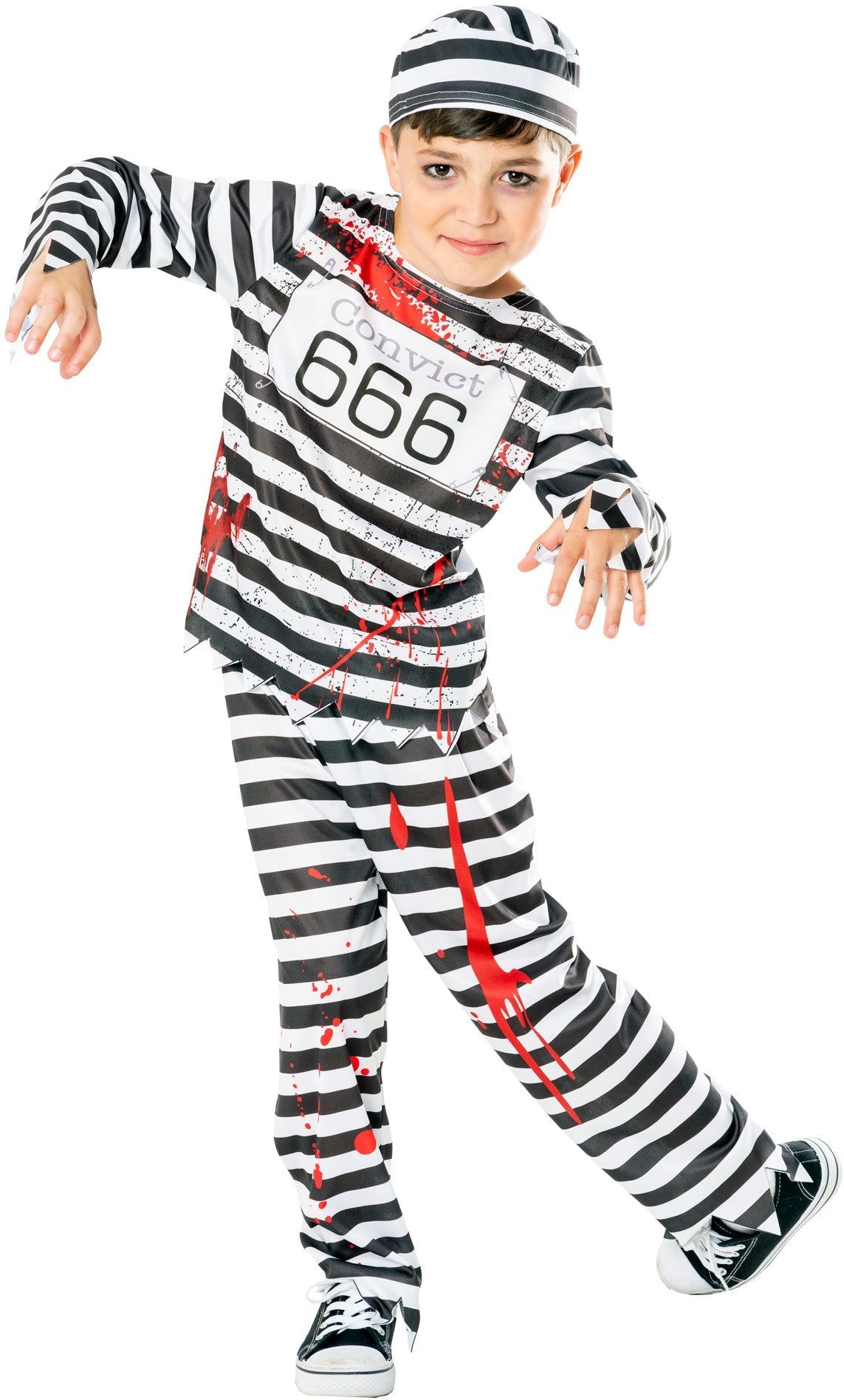 Zombie Gevangene Outfit Kind Zwart-Wit