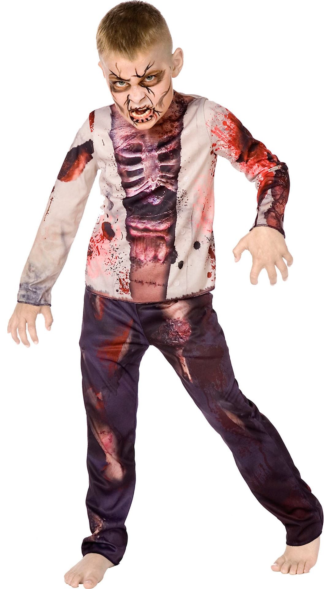 Zombie jongen kostuum