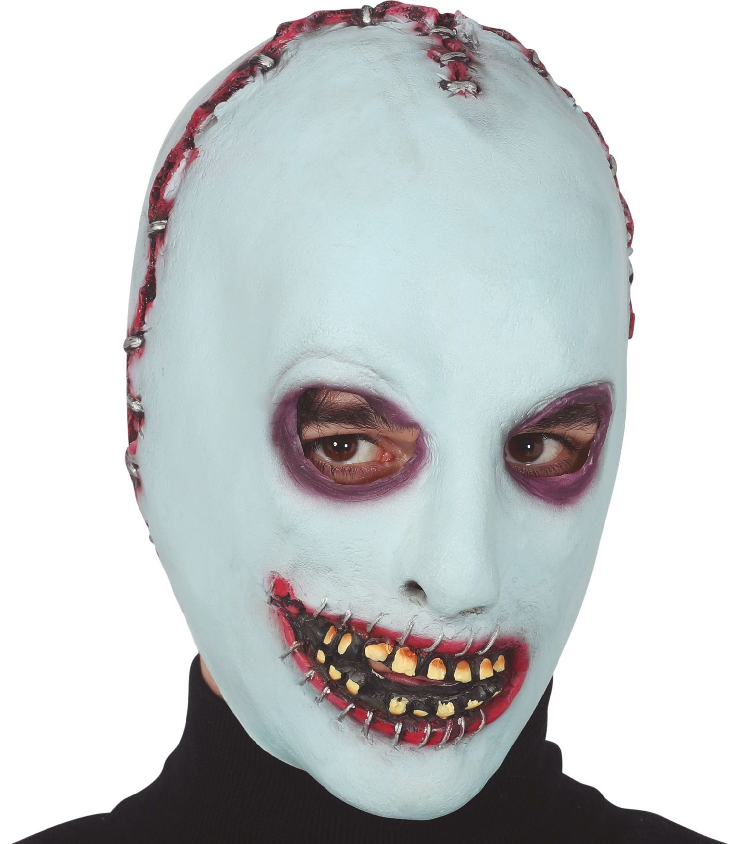 Zombie masker lichtblauw
