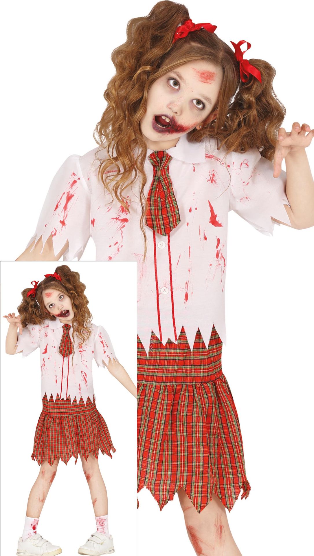 Zombie student jurk halloween kind