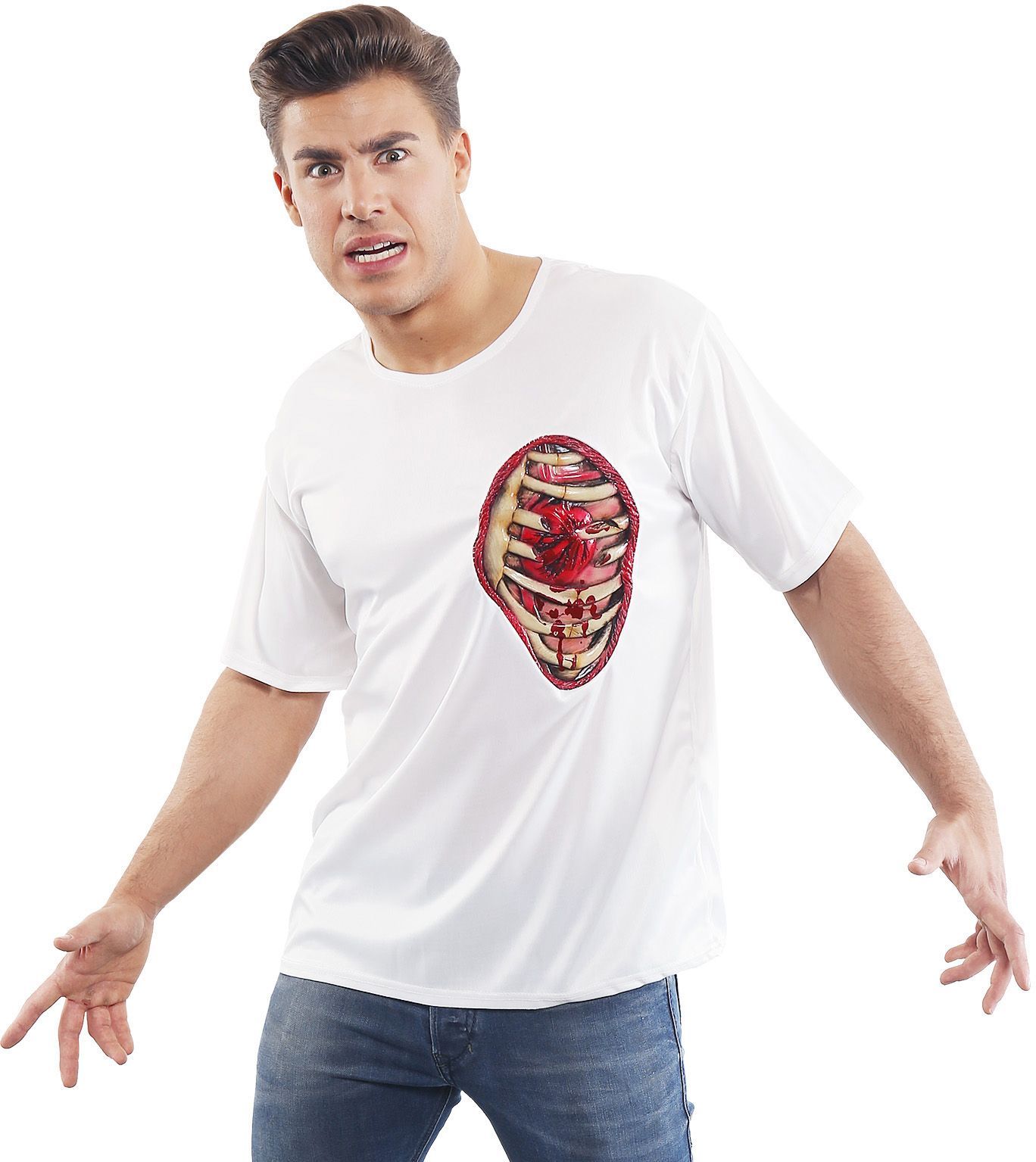 Zombie t-shirt ribben en hart XL