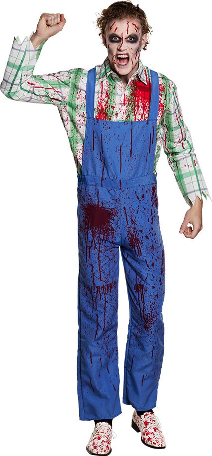 Zombie tuinman kostuum man
