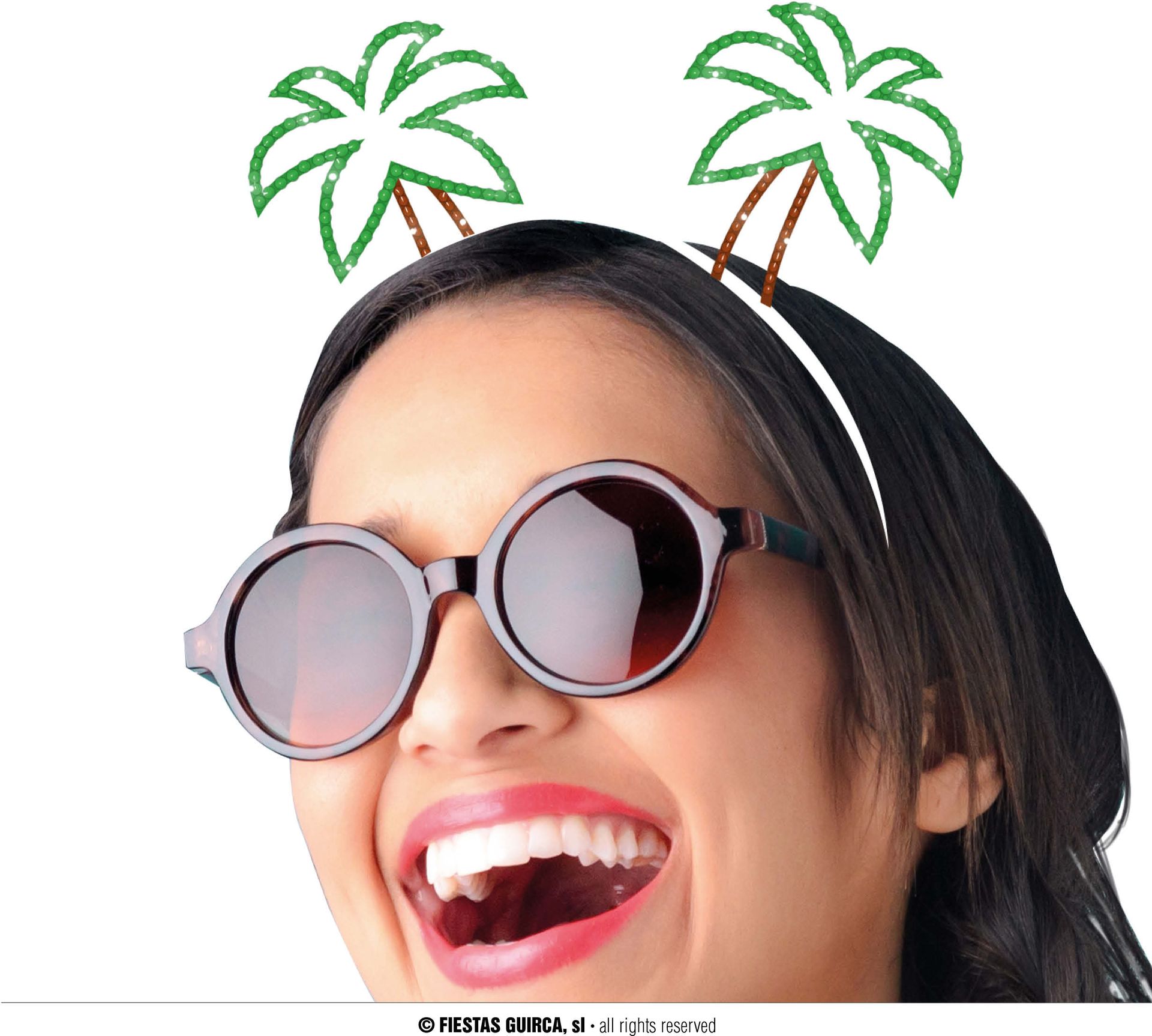 Zomer Haarband Hawaii Palmbomen Metallic Groen Volwassenen