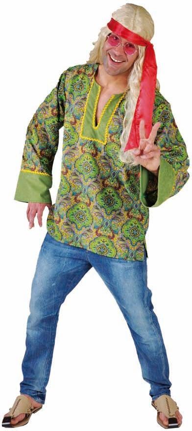 Zomer hippie blouse groen heren