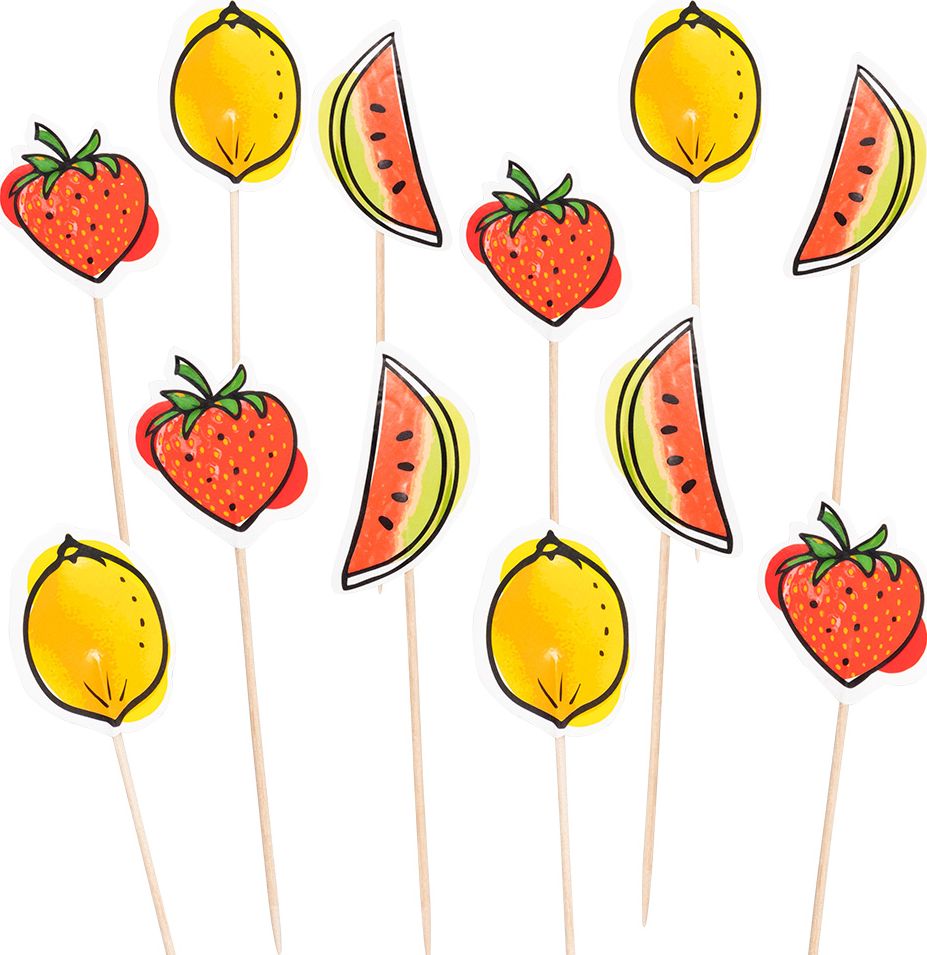 Zomerfruit cocktailprikkers 12 stuks