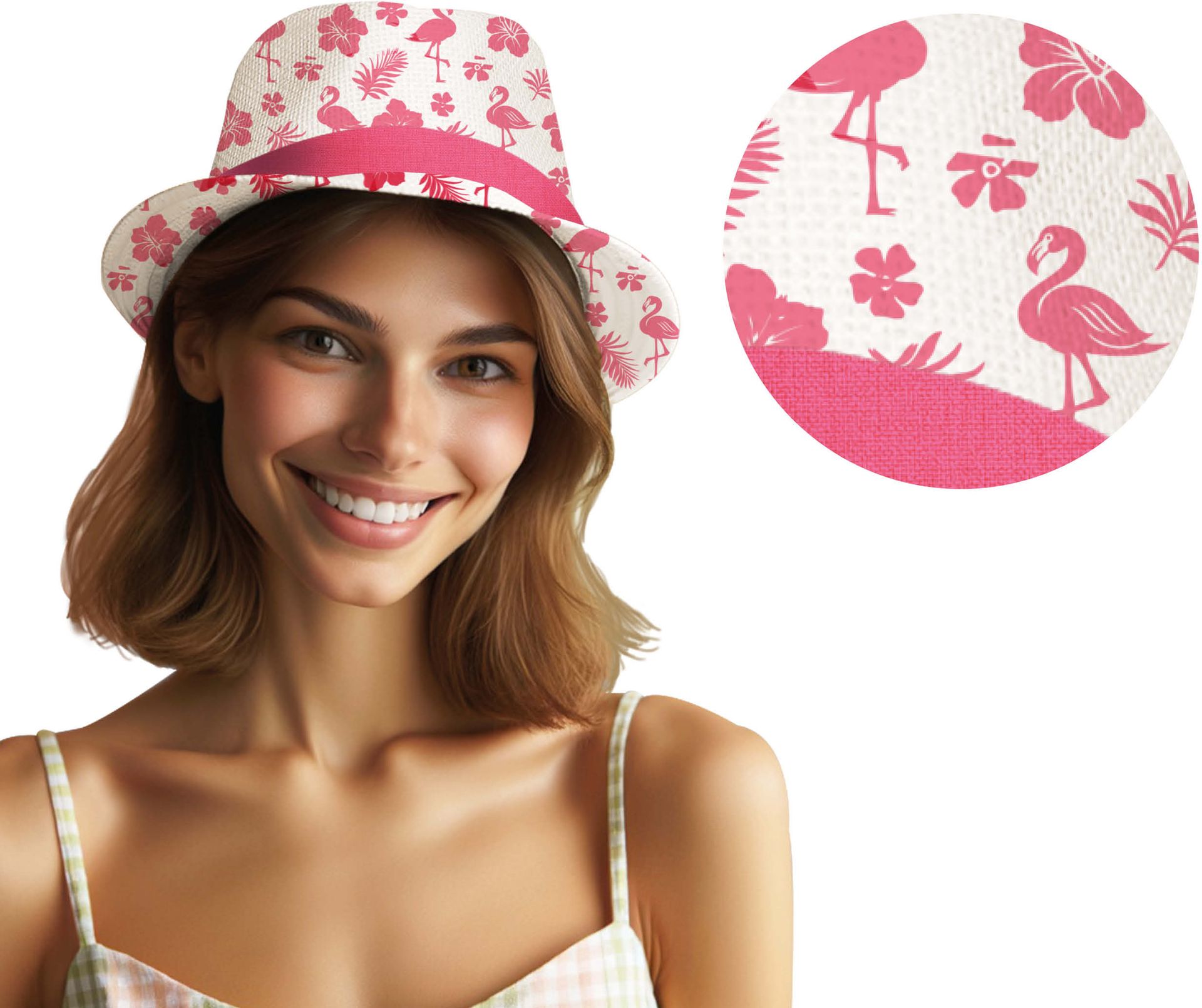 Zomerhoed Flamingo Volwassenen