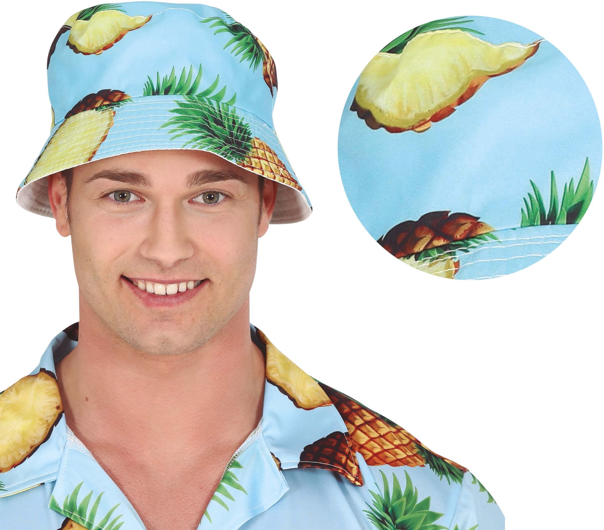 Zomerse Vissershoed Ananas Blauw