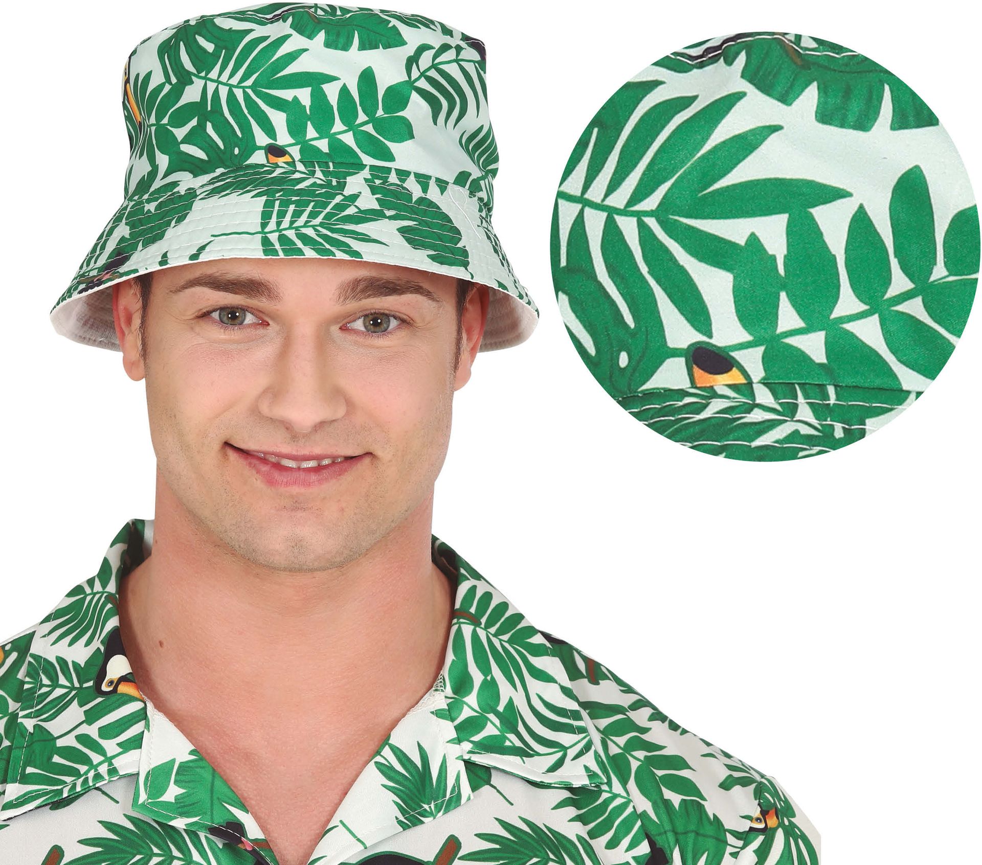 Zomerse Vissershoed Tropical Groene Palmbladeren
