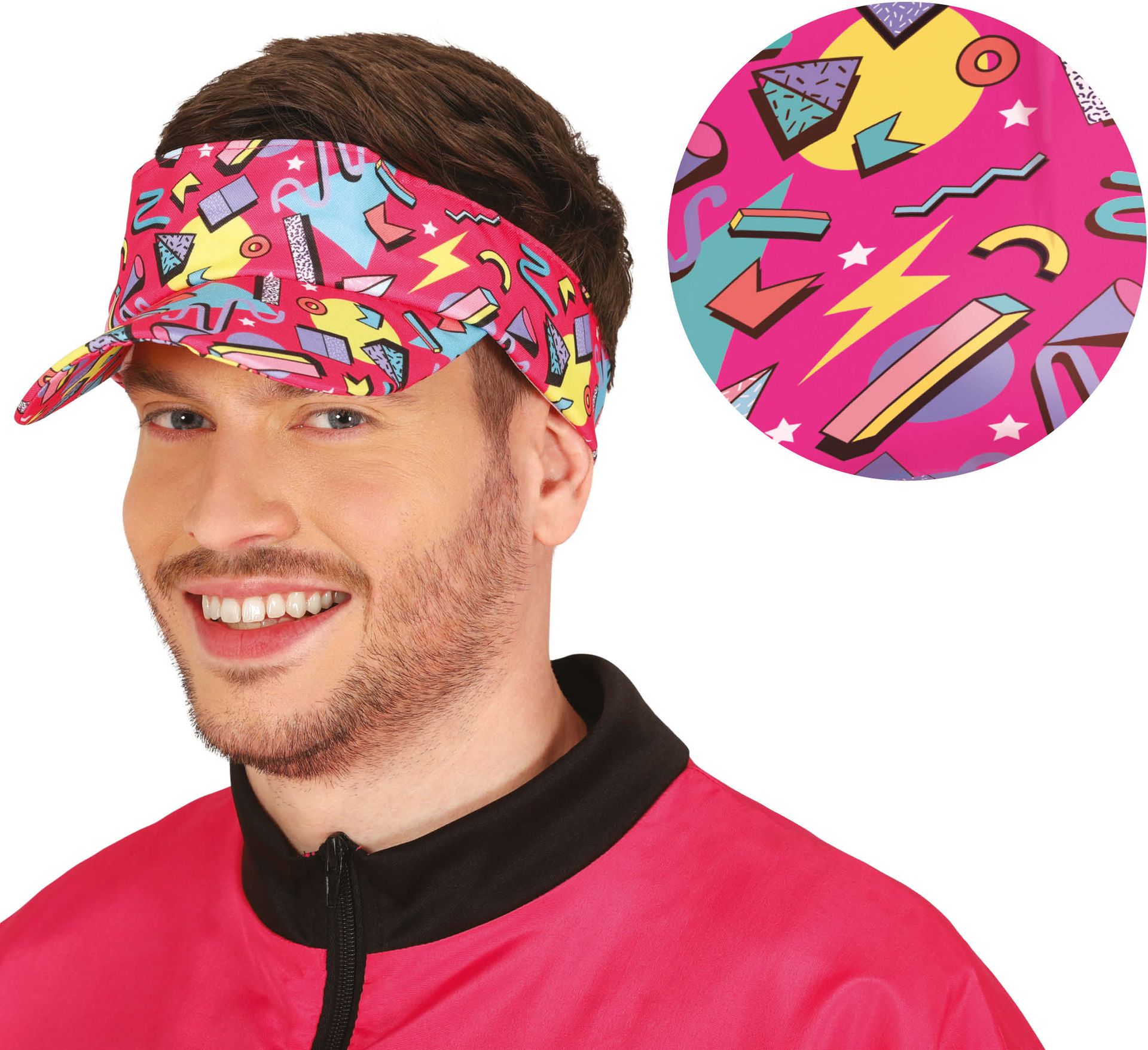Zonneklep Retro 80's Roze