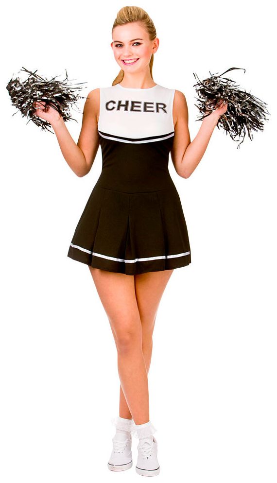 Zwart cheerleader jurkje