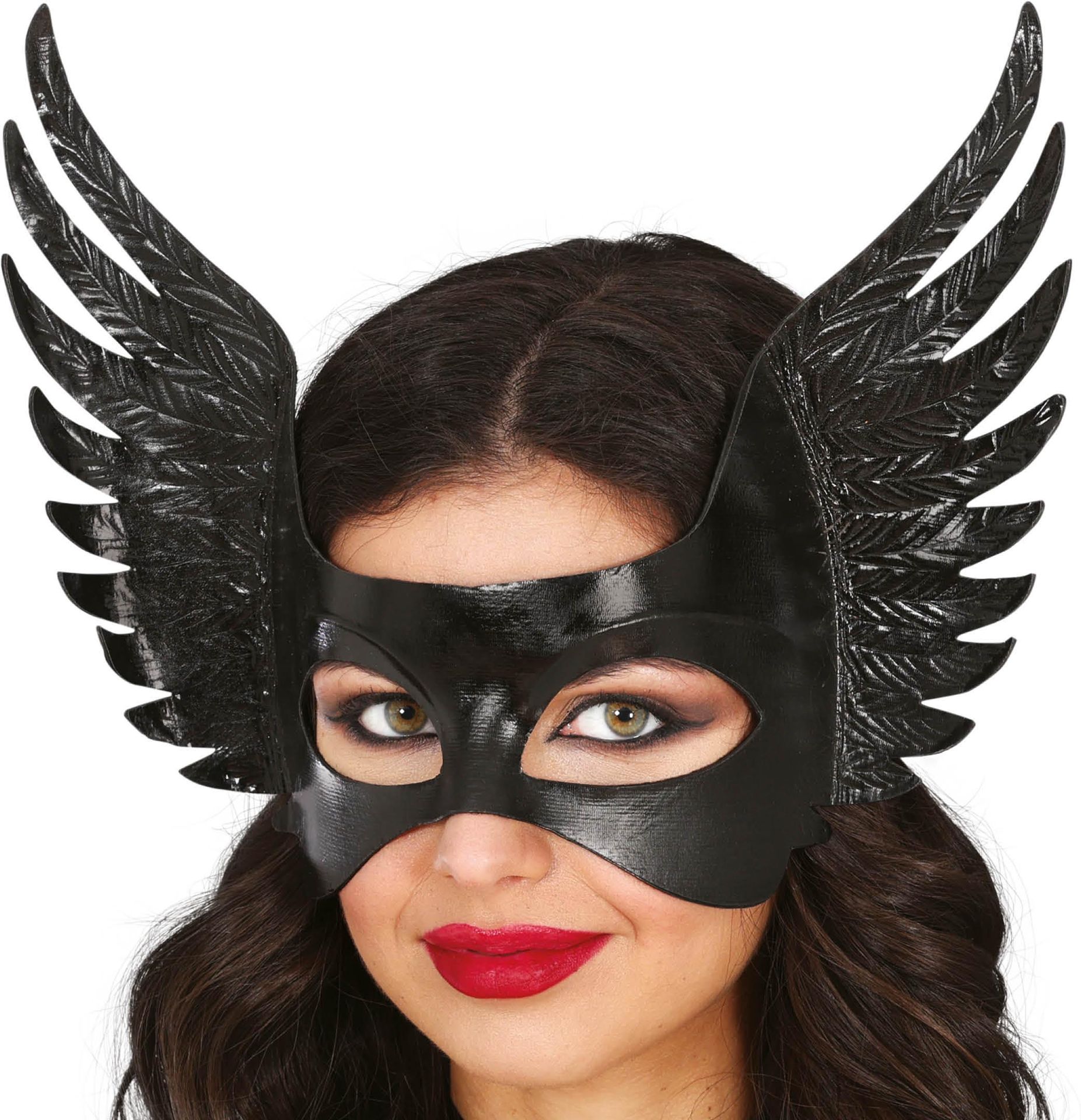 Zwart Engelen Masker met Vleugels