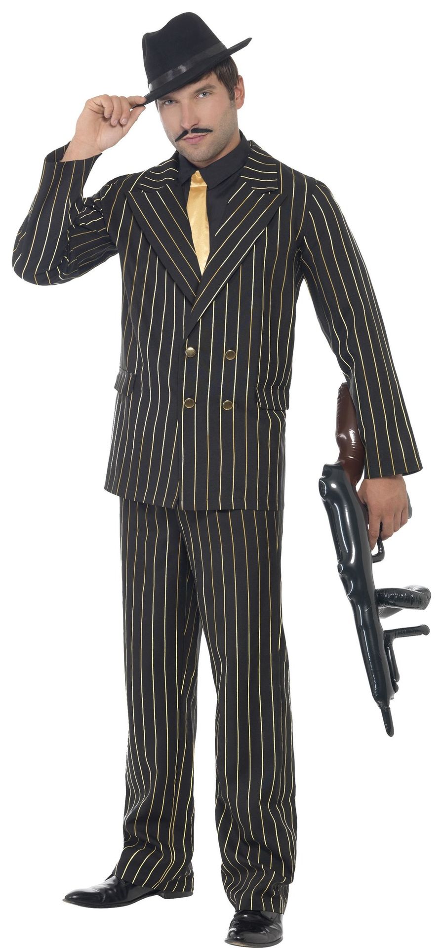 Zwart gouden gangster outfit