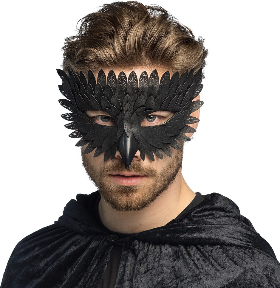 Zwart Halloween Oogmasker Raven