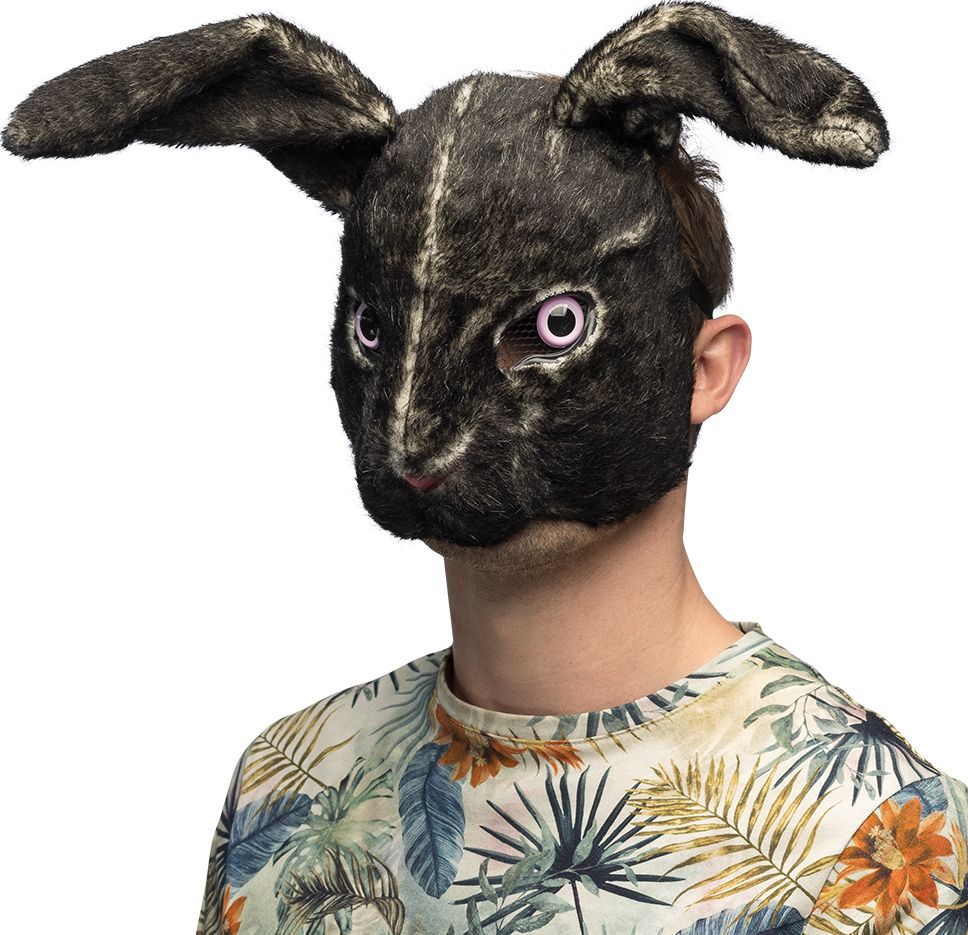 Zwart Konijn Masker Pluche