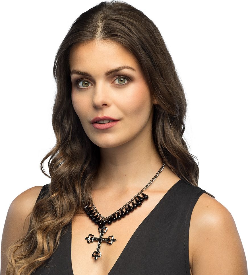 Zwart Kruis Ketting Gothic