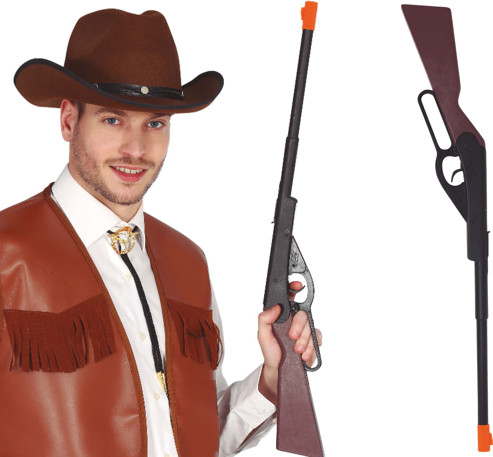 Zwart Lang Cowboy Geweer 65cm