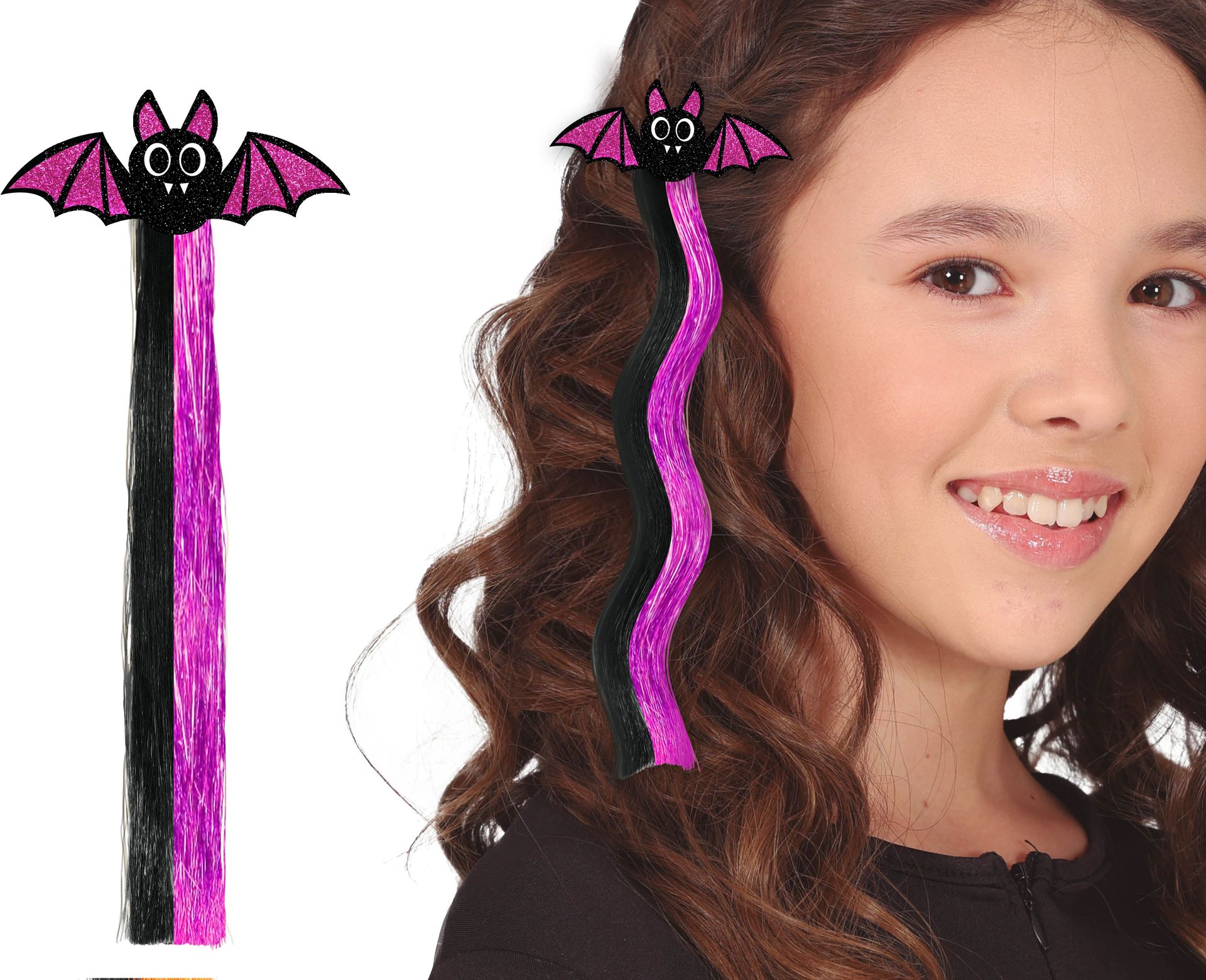 Zwart met Paarse Vleermuis Haarclip