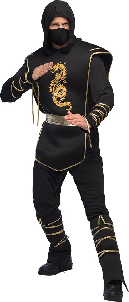 Zwart Ninja Herenpak Gold Dragon