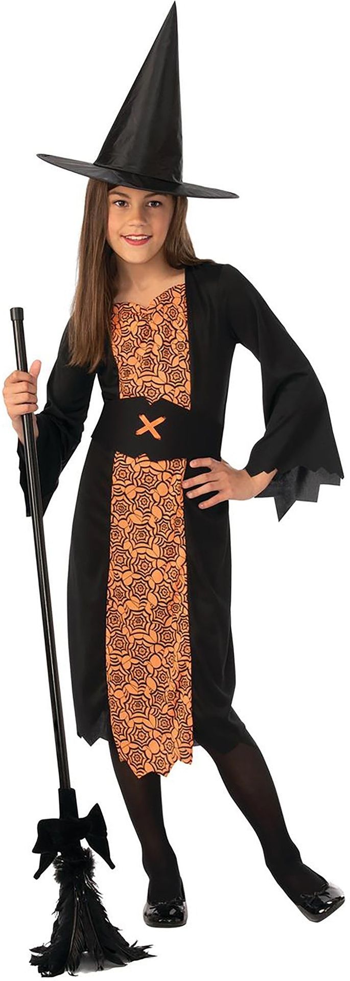 Zwart Oranje Heksenjurkje Meisjes