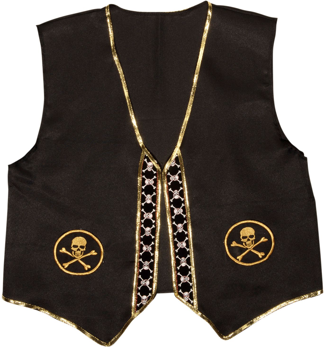 Zwart piraten pailletten vest