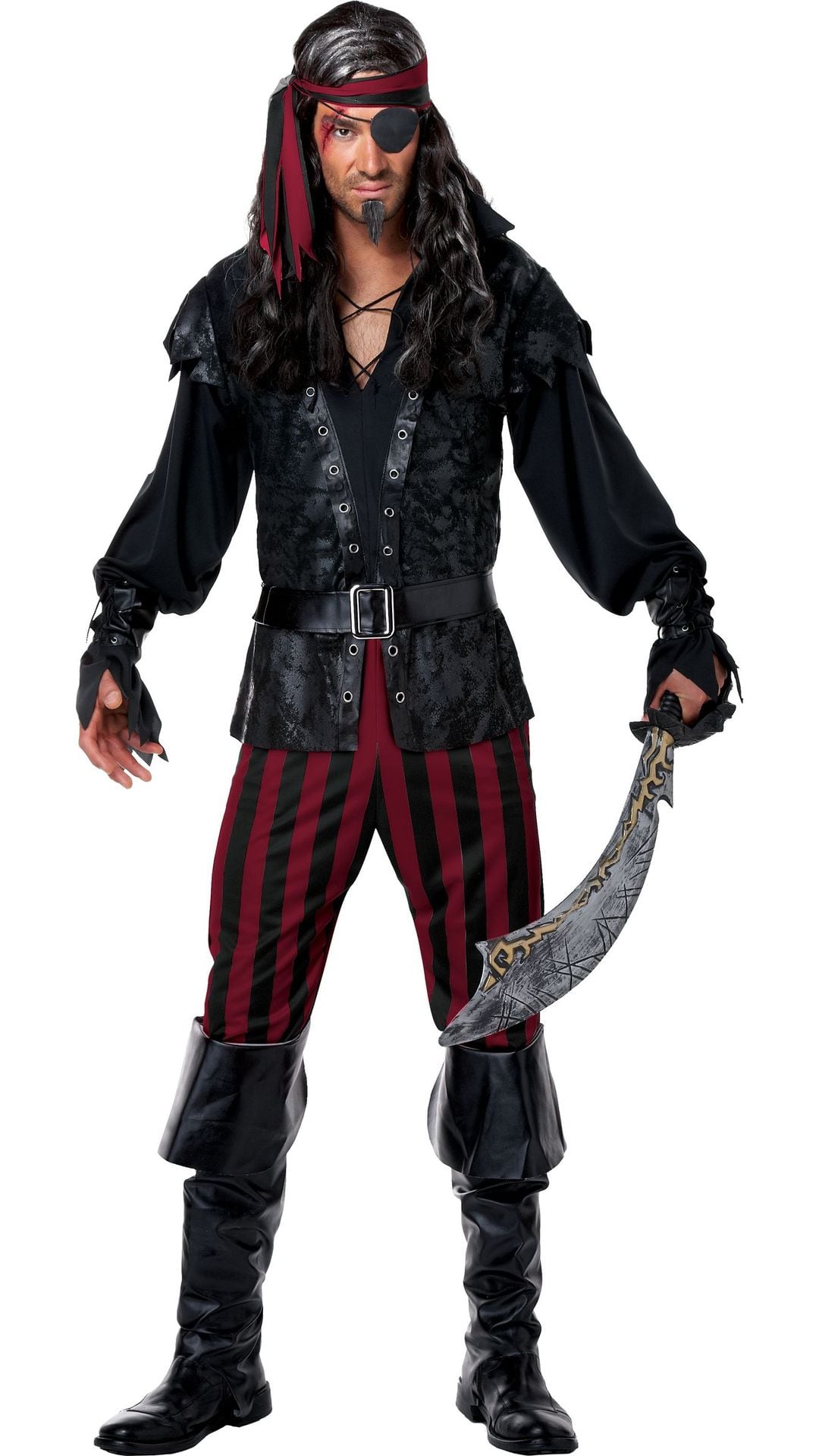 Zwart piratenpak heren