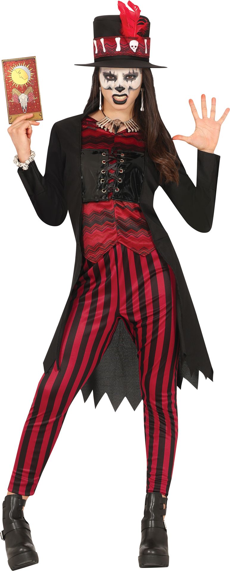 Zwart Rood Gestreepte Voodoo Outfit Meisjes 14-16 Jaar